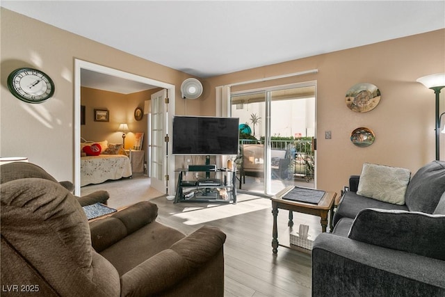 living area featuring wood finished floors