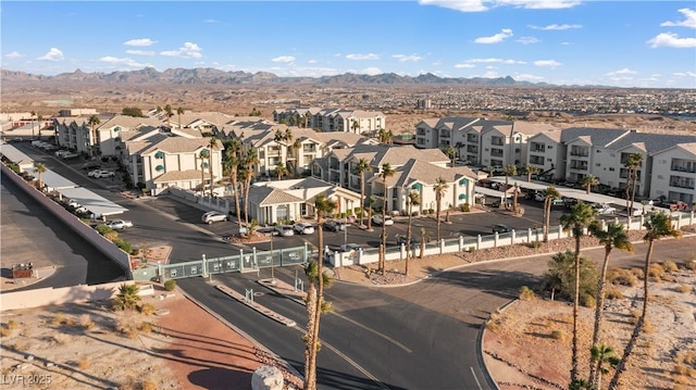 bird's eye view featuring a mountain view and a residential view