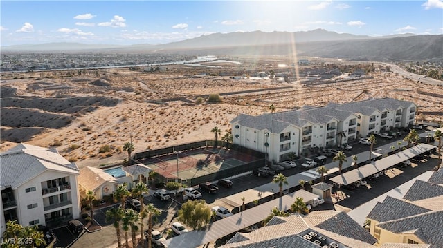 aerial view featuring a mountain view