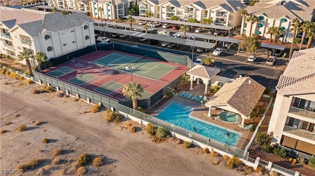 bird's eye view with a residential view