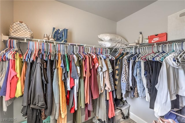 view of walk in closet
