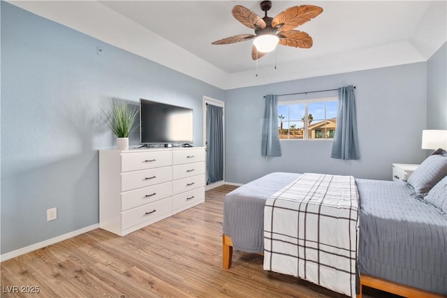3550 Bay Sands Dr Unit 2101, Laughlin, NV 89029 - bedroom featuring baseboards, ceiling fan, and light wood finished floors