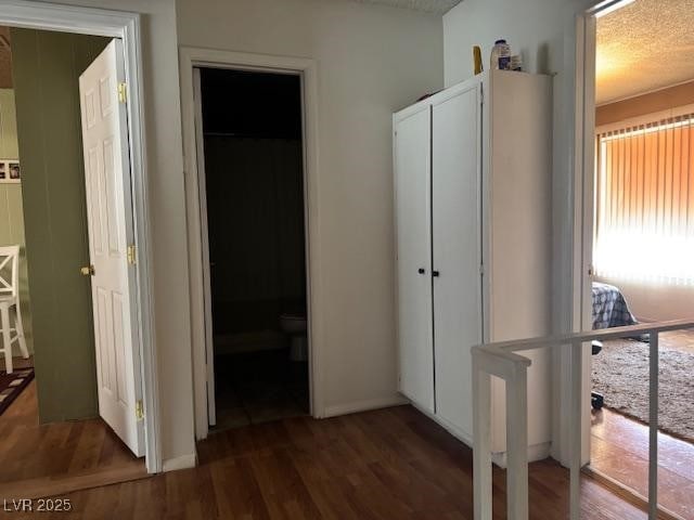 hallway featuring a healthy amount of sunlight and wood finished floors