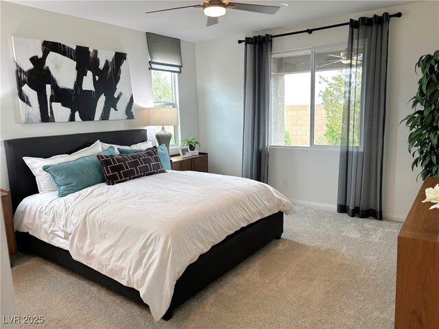 929 Hunter Shores Ave, North Las Vegas, NV 89084 - bedroom featuring carpet floors, baseboards, and ceiling fan