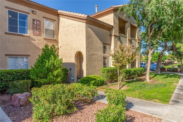 exterior space with stucco siding