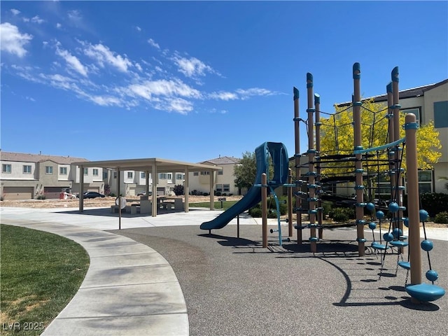 community playground with a residential view