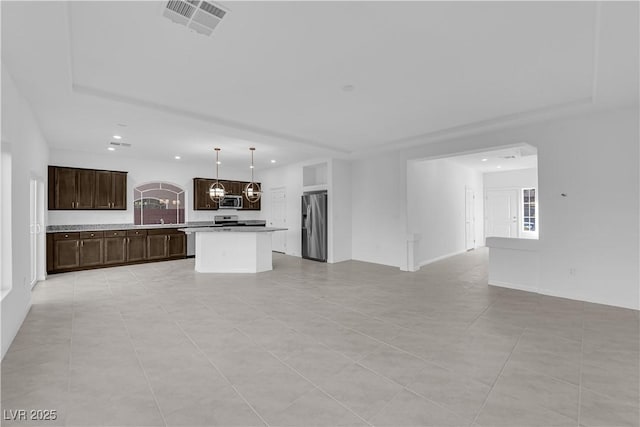 6142 Kelson Creek Ct, Las Vegas, NV 89118 - unfurnished living room with recessed lighting, visible vents, and light tile patterned flooring