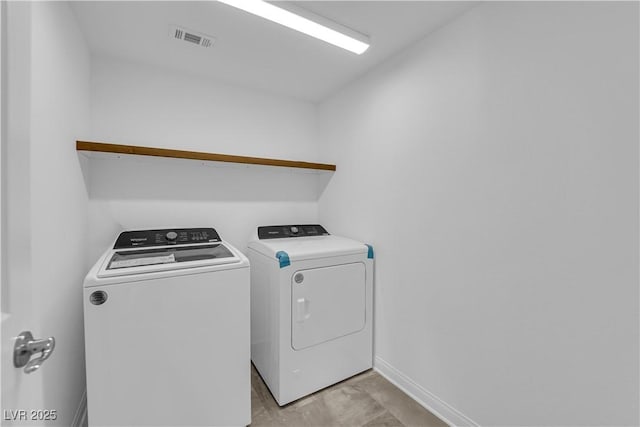 6142 Kelson Creek Ct, Las Vegas, NV 89118 - laundry area with laundry area, washer and dryer, baseboards, and visible vents