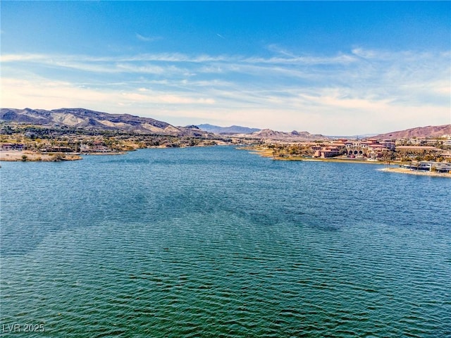 property view of water featuring a mountain view