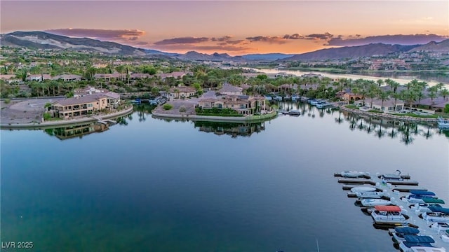 20 Via Mantova Unit 306, Henderson, NV 89011 - aerial view at dusk of a water and mountain view and a residential view