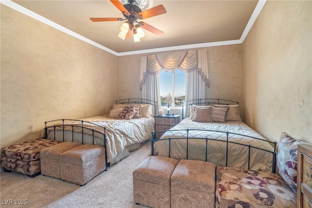 20 Via Mantova Unit 306, Henderson, NV 89011 - carpeted bedroom featuring ornamental molding and ceiling fan