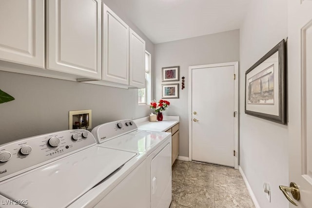 2110 King Mesa Dr, Henderson, NV 89012 - washroom with cabinet space, separate washer and dryer, and baseboards