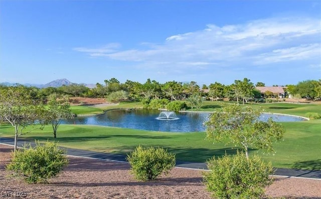 2110 King Mesa Dr, Henderson, NV 89012 - surrounding community with a water and mountain view, view of golf course, and a yard