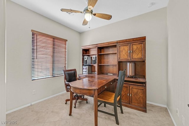 6001 Falconer Ave, Las Vegas, NV 89122 - office area with ceiling fan and baseboards