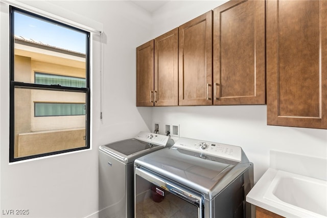 15 Gemstar Ln, Las Vegas, NV 89135 - laundry room with cabinet space, independent washer and dryer, and a sink