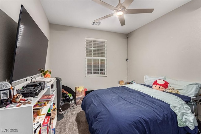 39 Castleton Tower Ct, Henderson, NV 89011 - bedroom with ceiling fan, carpet, and visible vents