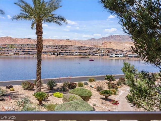 property view of water featuring a mountain view