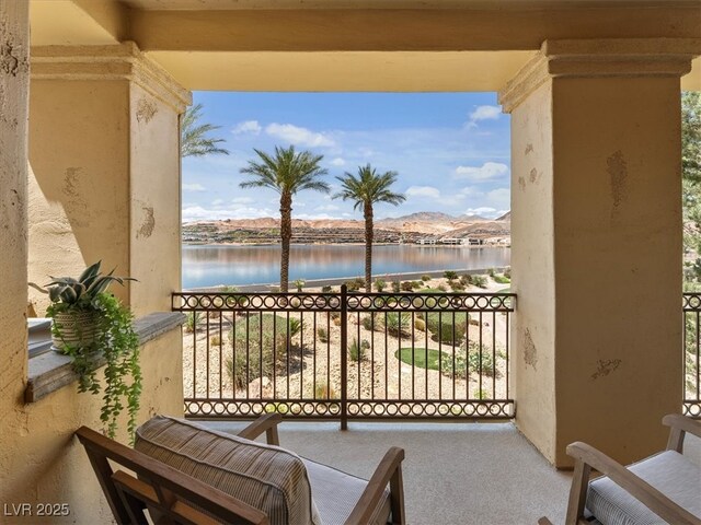 balcony with a water view
