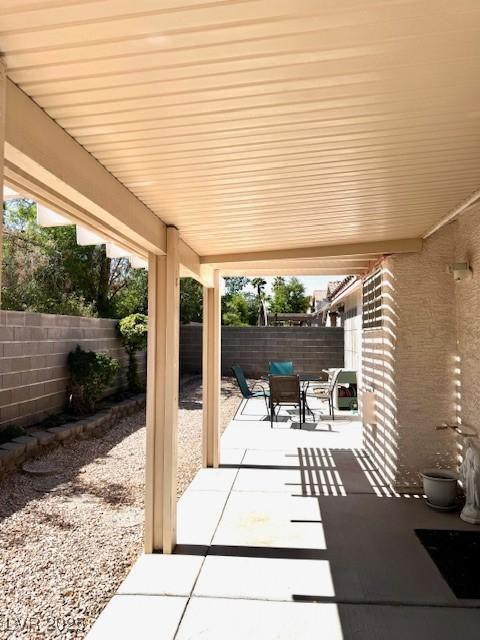 view of patio featuring a fenced backyard