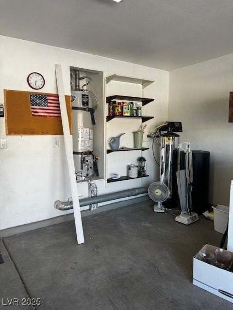 workout area featuring water heater