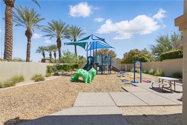 community play area with fence