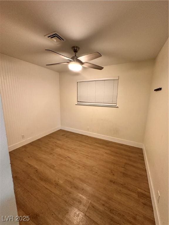6460 Linda Ln, Las Vegas, NV 89103 - spare room with ceiling fan, baseboards, visible vents, and wood finished floors