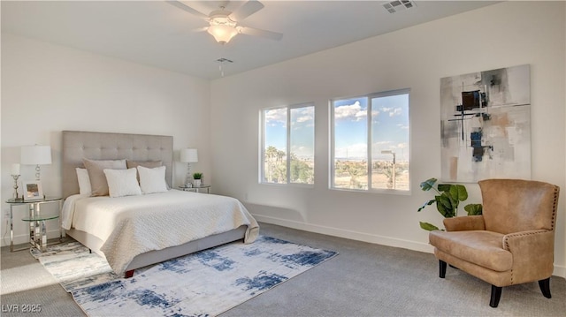1157 Blossom Point St, Las Vegas, NV 89135 - bedroom featuring carpet, visible vents, baseboards, and ceiling fan