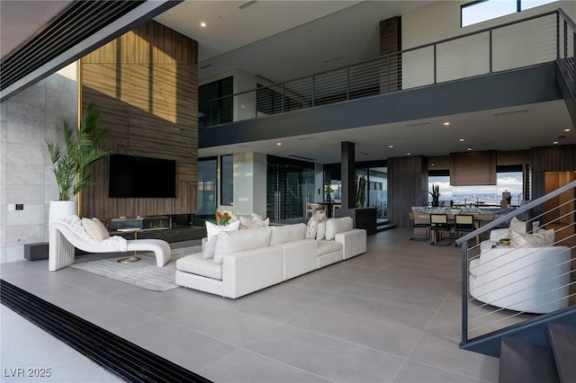 12 Chisel Crest Ct, Henderson, NV 89012 - living area with tile patterned floors and a high ceiling