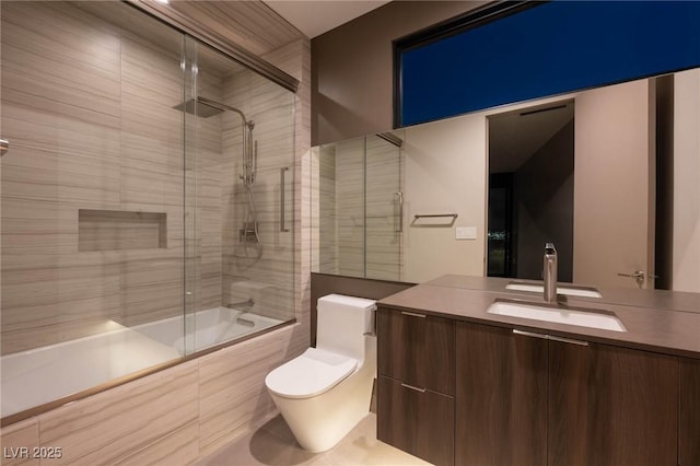 12 Chisel Crest Ct, Henderson, NV 89012 - bathroom featuring tiled shower / bath combo, vanity, and toilet