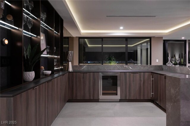 12 Chisel Crest Ct, Henderson, NV 89012 - bar with beverage cooler and a raised ceiling