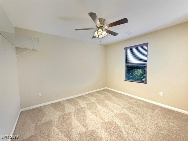 10331 Northern Hills Ave, Las Vegas, NV 89166 - empty room featuring carpet flooring, baseboards, a ceiling fan, and visible vents