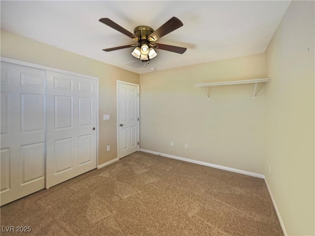 10331 Northern Hills Ave, Las Vegas, NV 89166 - unfurnished bedroom featuring ceiling fan, carpet, baseboards, and a closet