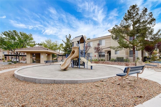 view of community jungle gym