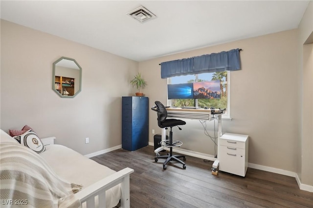 3155 Duneville St, Las Vegas, NV 89146 - bedroom featuring visible vents, baseboards, and dark wood-style floors
