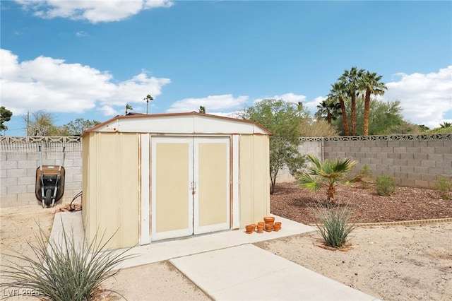 3155 Duneville St, Las Vegas, NV 89146 - view of shed featuring a fenced backyard