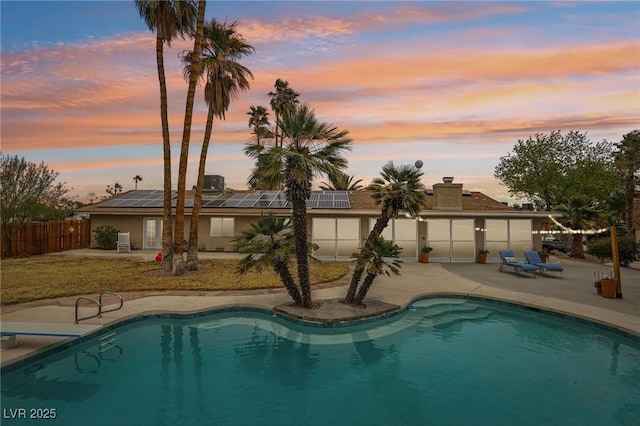 3155 Duneville St, Las Vegas, NV 89146 - view of pool with a patio area, a fenced in pool, and fence