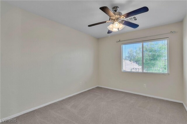 1717 Double Arch Ct, Las Vegas, NV 89128 - empty room featuring baseboards, ceiling fan, light carpet, and visible vents