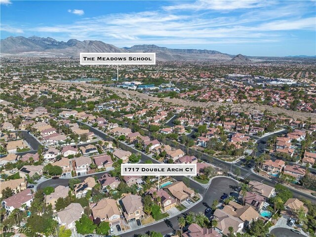 1717 Double Arch Ct, Las Vegas, NV 89128 - bird's eye view with a mountain view and a residential view