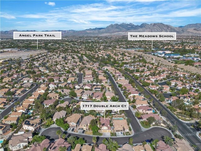 1717 Double Arch Ct, Las Vegas, NV 89128 - birds eye view of property with a residential view and a mountain view