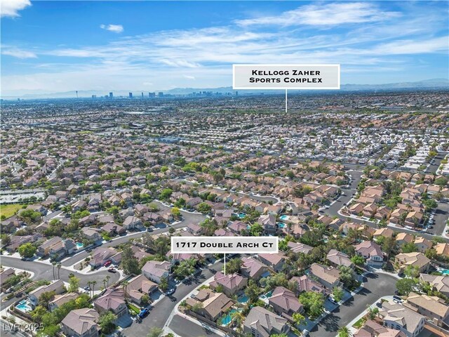 1717 Double Arch Ct, Las Vegas, NV 89128 - birds eye view of property featuring a mountain view and a residential view