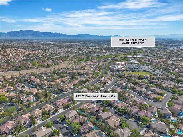 1717 Double Arch Ct, Las Vegas, NV 89128 - bird's eye view with a mountain view and a residential view