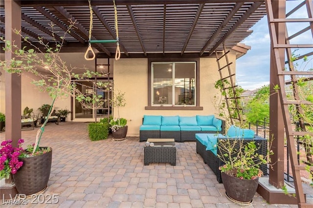 5741 N Park St, Las Vegas, NV 89149 - view of patio featuring outdoor lounge area and a pergola
