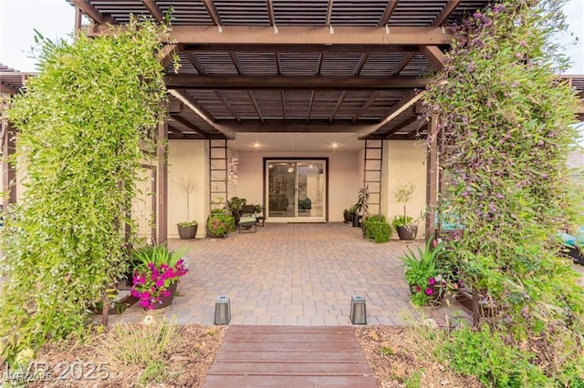 5741 N Park St, Las Vegas, NV 89149 - exterior space featuring french doors and a pergola