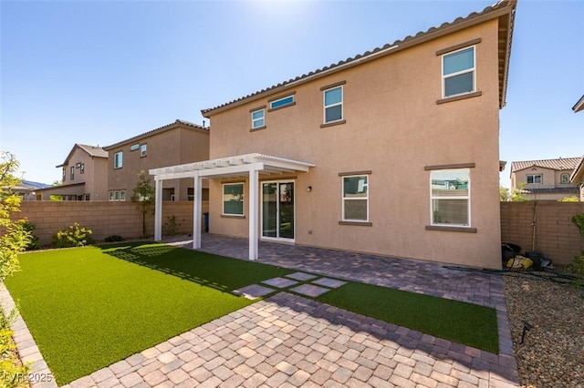 528 Sunny Pointe St, Henderson, NV 89011 - back of property with a pergola, stucco siding, and a patio area