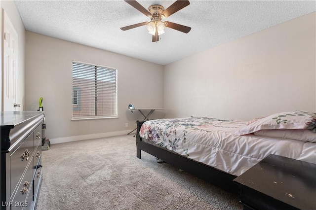 5939 Vegas Dr, Las Vegas, NV 89108 - bedroom with ceiling fan, a textured ceiling, carpet floors, and baseboards