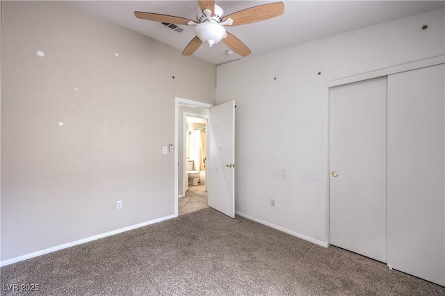 8136 Shady Glen Ave, Las Vegas, NV 89131 - unfurnished bedroom with carpet flooring, a closet, and a ceiling fan