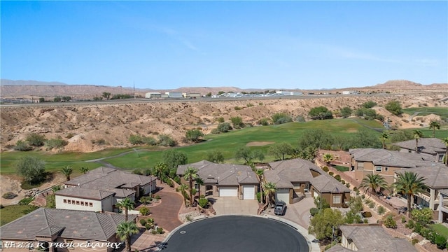 653 Paloma Cir, Mesquite, NV 89027 - birds eye view of property with a mountain view, golf course view, and a residential view