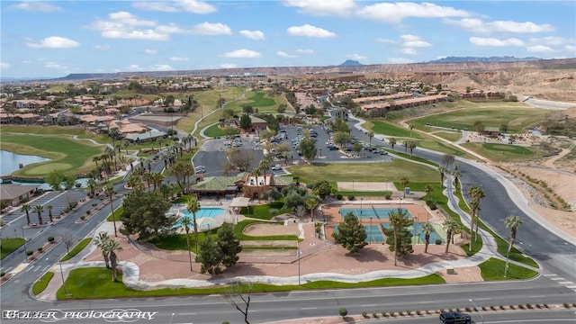 653 Paloma Cir, Mesquite, NV 89027 - aerial view featuring a water and mountain view, golf course view, and a residential view