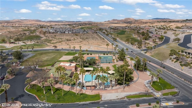 653 Paloma Cir, Mesquite, NV 89027 - birds eye view of property with a residential view and a mountain view