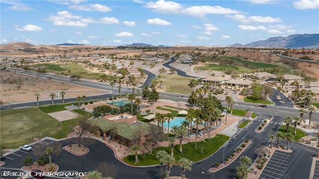653 Paloma Cir, Mesquite, NV 89027 - birds eye view of property with a residential view and a mountain view